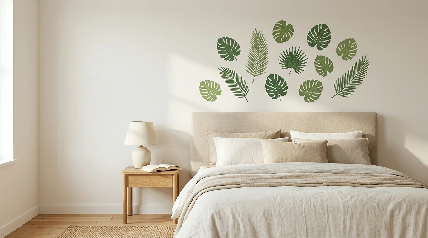 Tropical Leaf Wall Stickers: Peel-and-Stick Green Decor