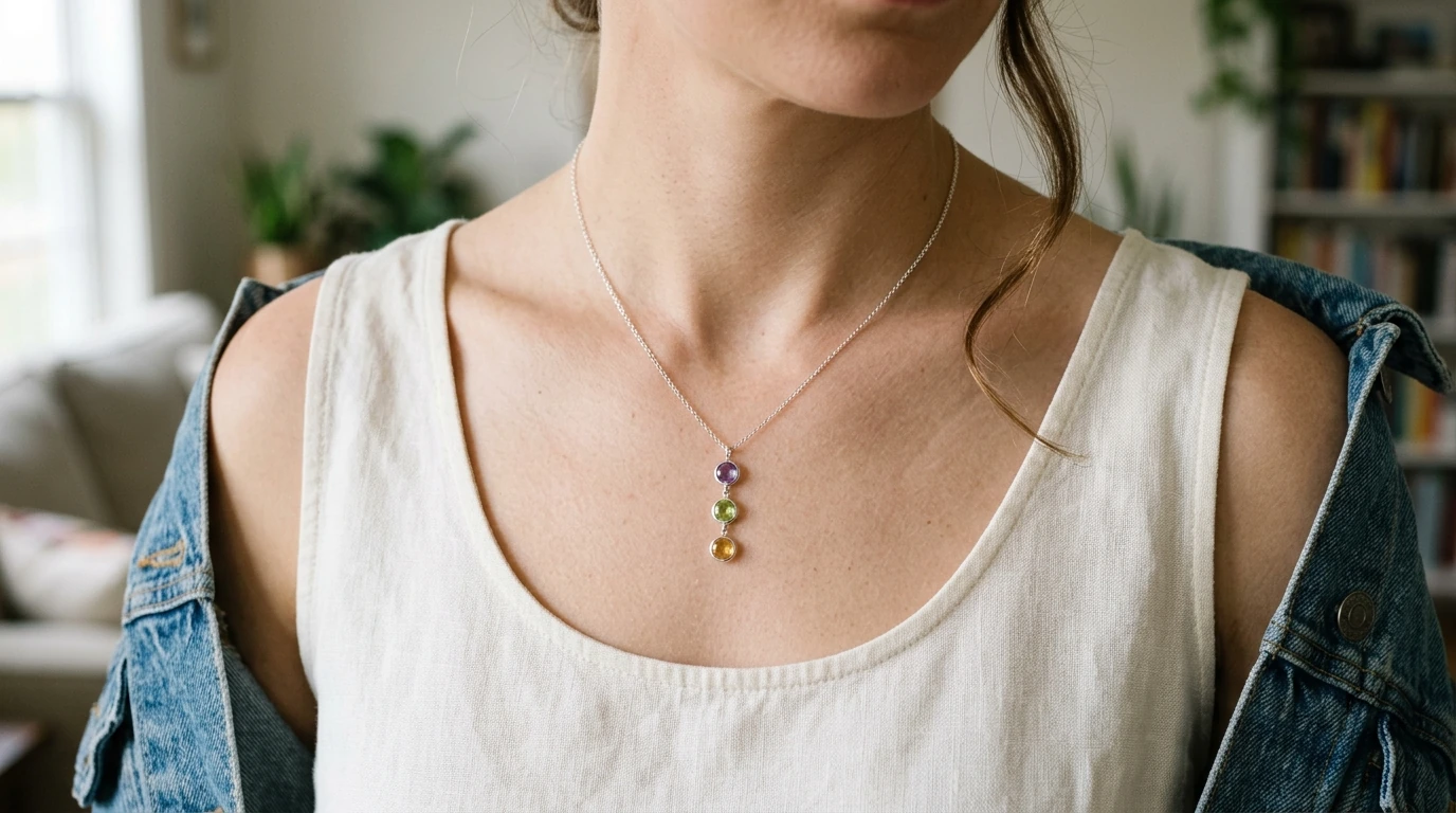 Amethyst Peridot Citrine Sterling Pendant: Style & Care