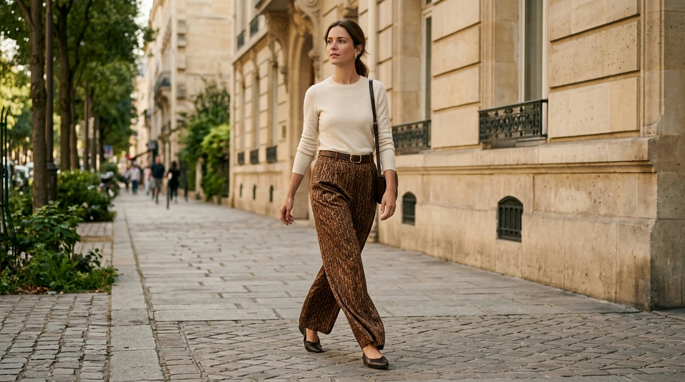 Fendi FF Monogram Silk Twill Wide-Leg Pants Style Guide