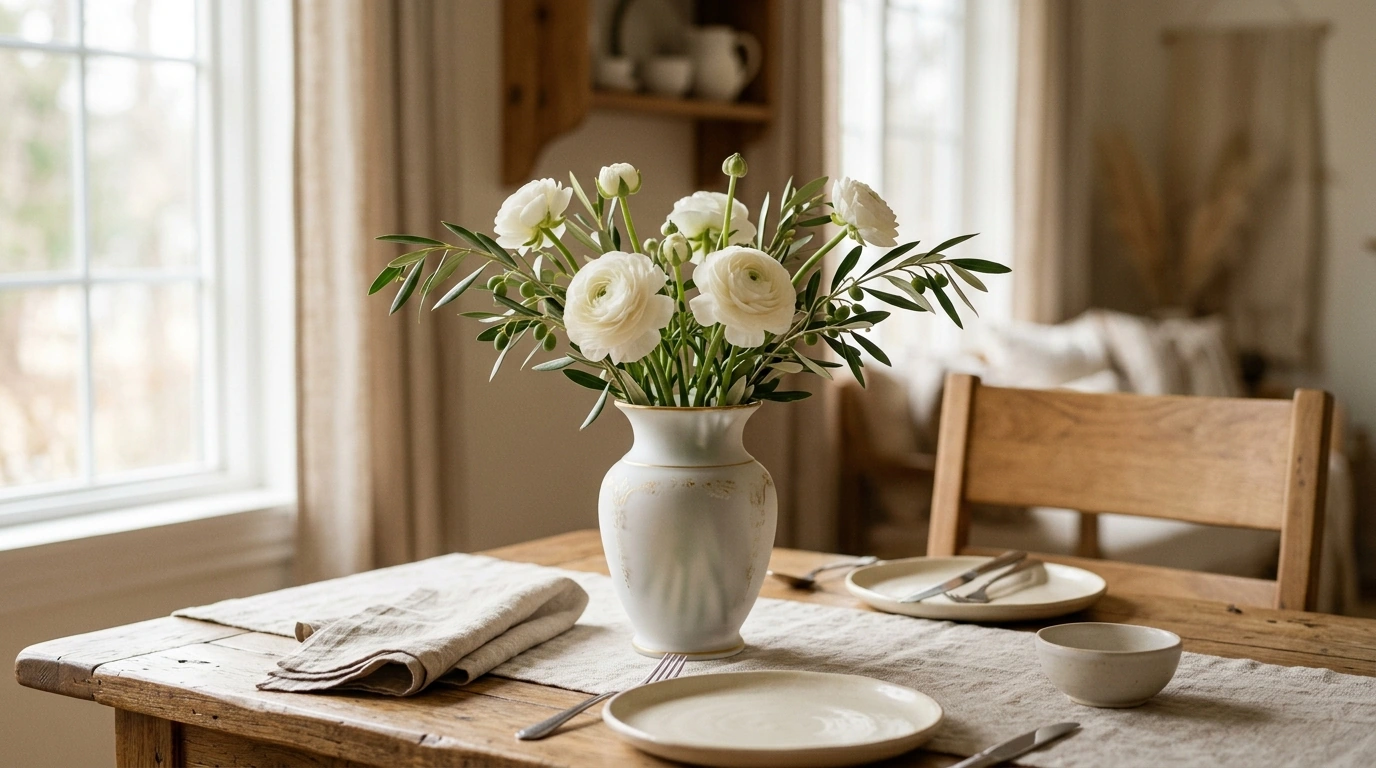 Gilt Frosted Porcelain Vase: Vintage Home & Wedding Style